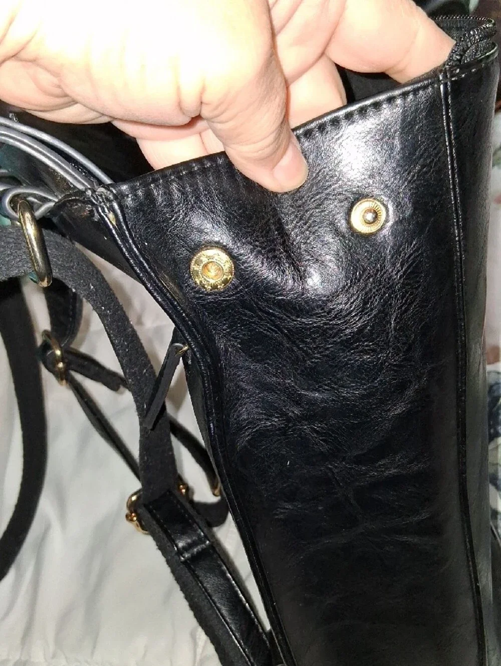 Sleek Black Faux Leather Women's Backpack Tote